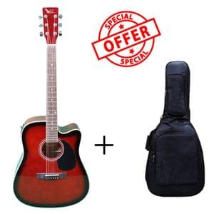 Swan7 SW41C Wine Red Semi Acoustic Equalizer Guitar with Gigbag